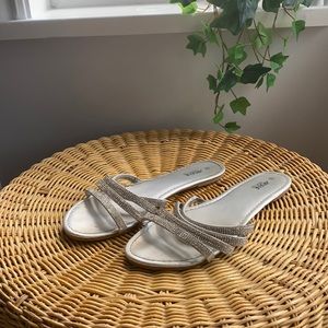 Sparkly flat dressy sandals